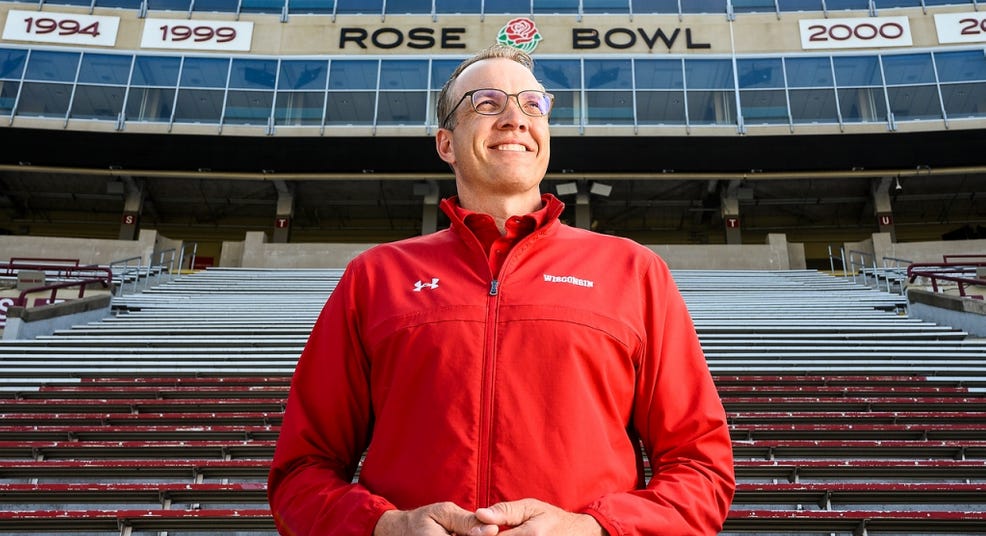 Former Wisconsin Badgers athletic director Chris McIntosh standing inside Camp Randall Stadium. Photo credit: UW Athletics. Former Wisconsin Badgers athletic director Chris McIntosh standing inside Camp Randall Stadium. Photo credit: UW Athletics.
