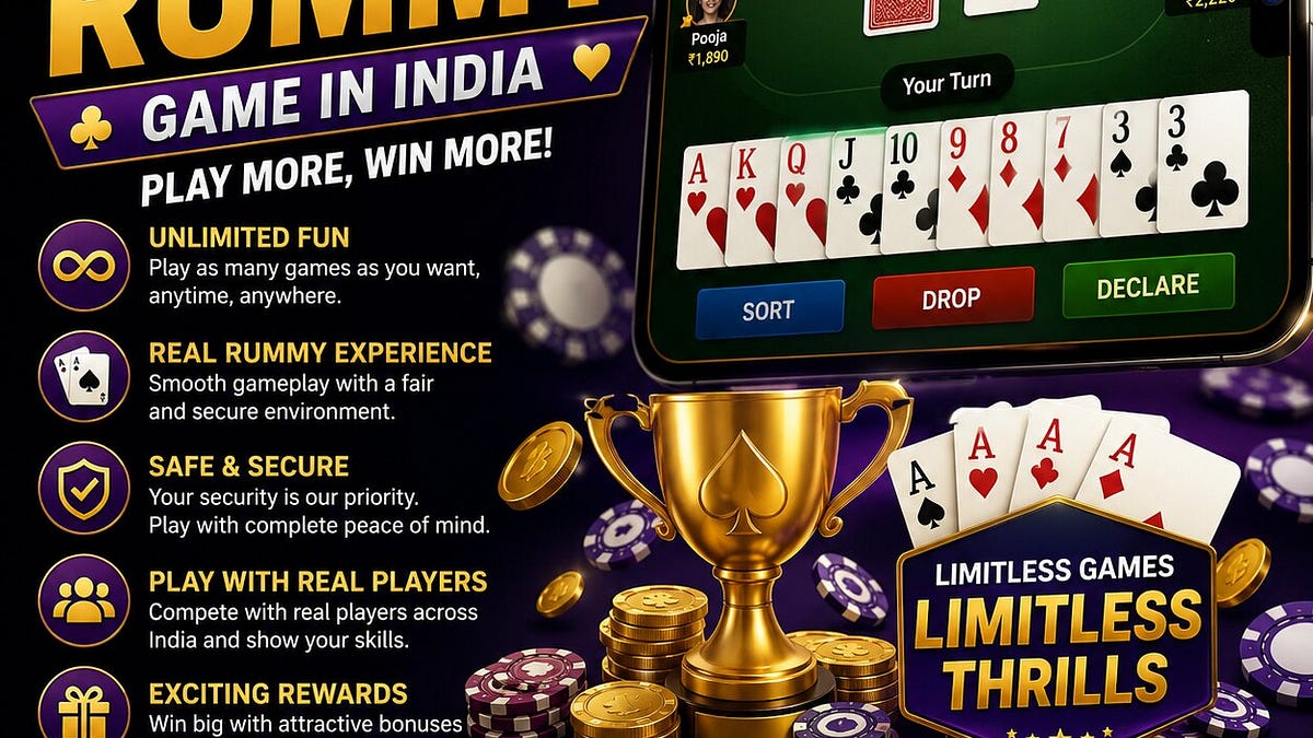 Explore the Excitement of Unlimited Rummy Game in India with Dreamplay1!