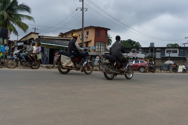 Drivers on their motorcycles in Lagos. Drivers on their motorcycles in Lagos.
