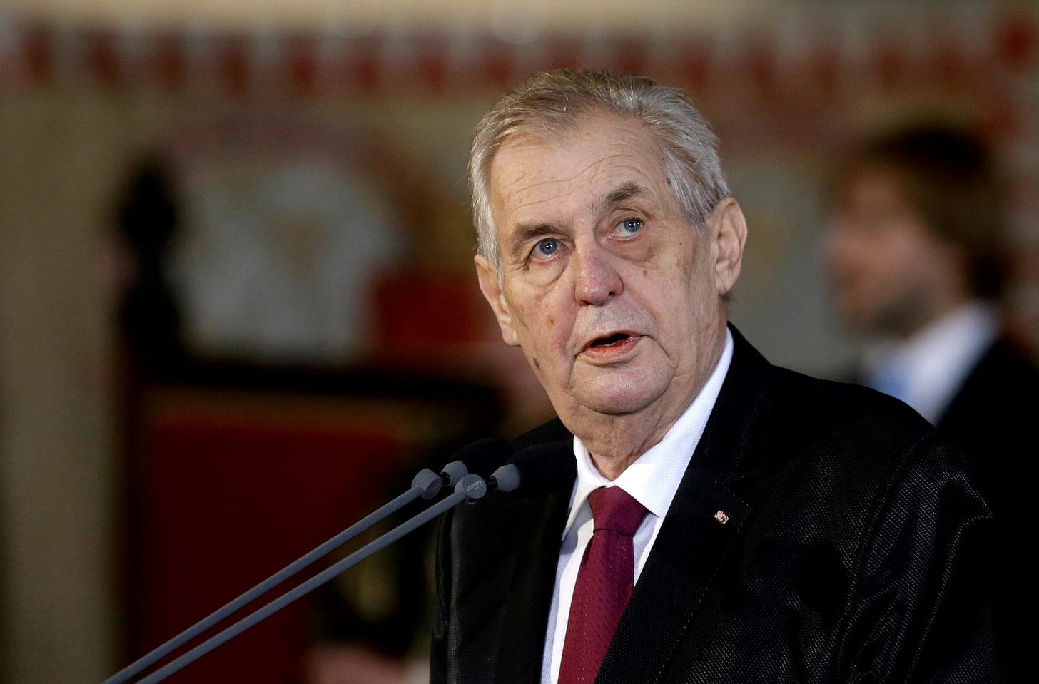 Czech President Milos Zeman attends his inauguration ceremony at Prague Castle in Prague in 2018