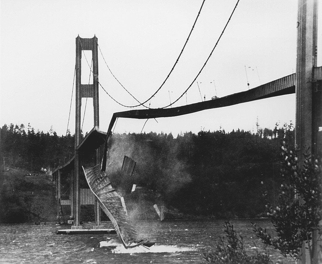 Tacoma Narrows Bridge | Collapse, Disaster, Length, History, & Facts |  Britannica