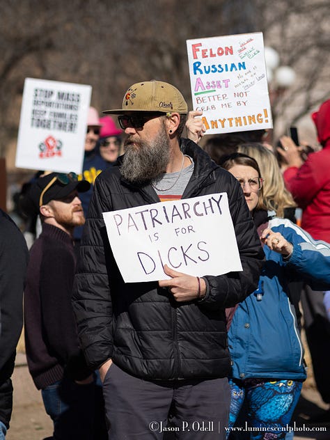 protesters and supporters of women's rights