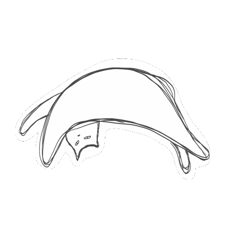 Purr Lines cat lazy stretch lay Sticker