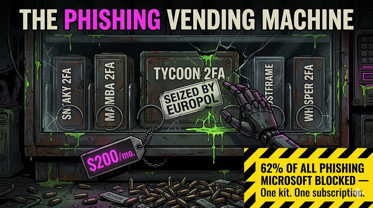 Phishing as a service kit ecosystem 2025 2026 Tycoon 2FA Sneaky 2FA adversary in the middle MFA bypass session token theft Phishing as a service kit ecosystem 2025 2026 Tycoon 2FA Sneaky 2FA adversary in the middle MFA bypass session token theft