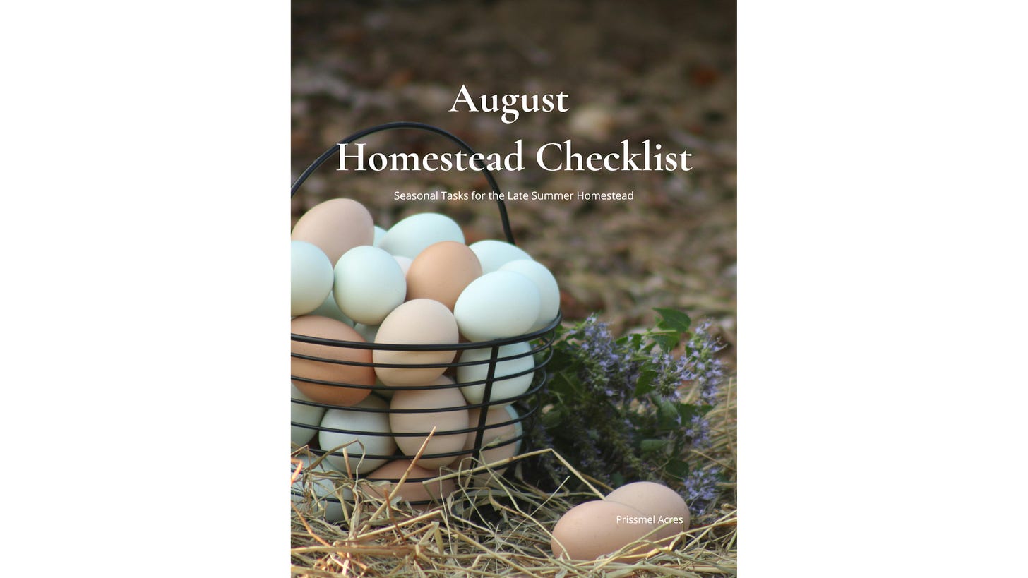 August Homestead Checklist printable with seasonal garden tasks, food preservation planning, household routines, and homestead organization. August Homestead Checklist printable with seasonal garden tasks, food preservation planning, household routines, and homestead organization.