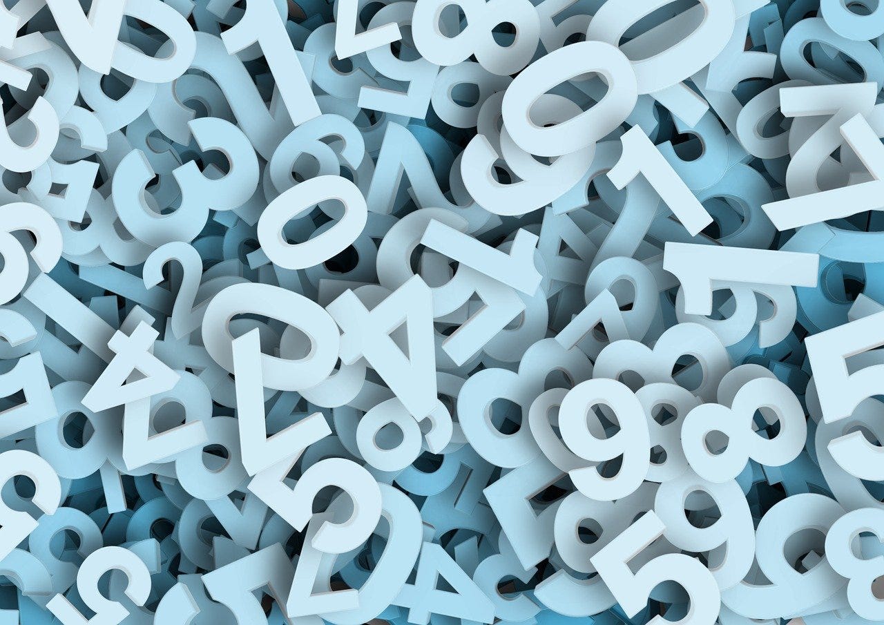 numbers piled up in disarray