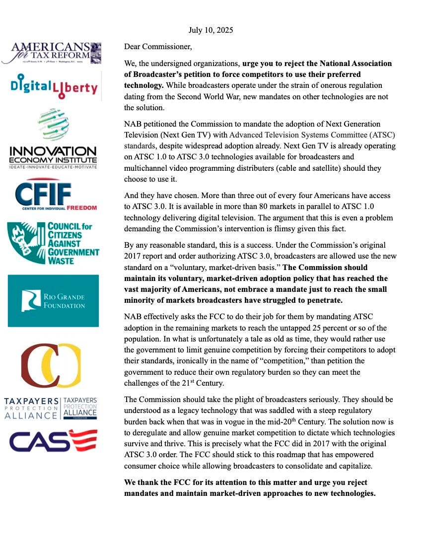 K-STREET, 10,000 FEET: Conservative coalition warns NAB petition requiring FCC to adopt NextGenTV counteracts Trump Golden Age agenda