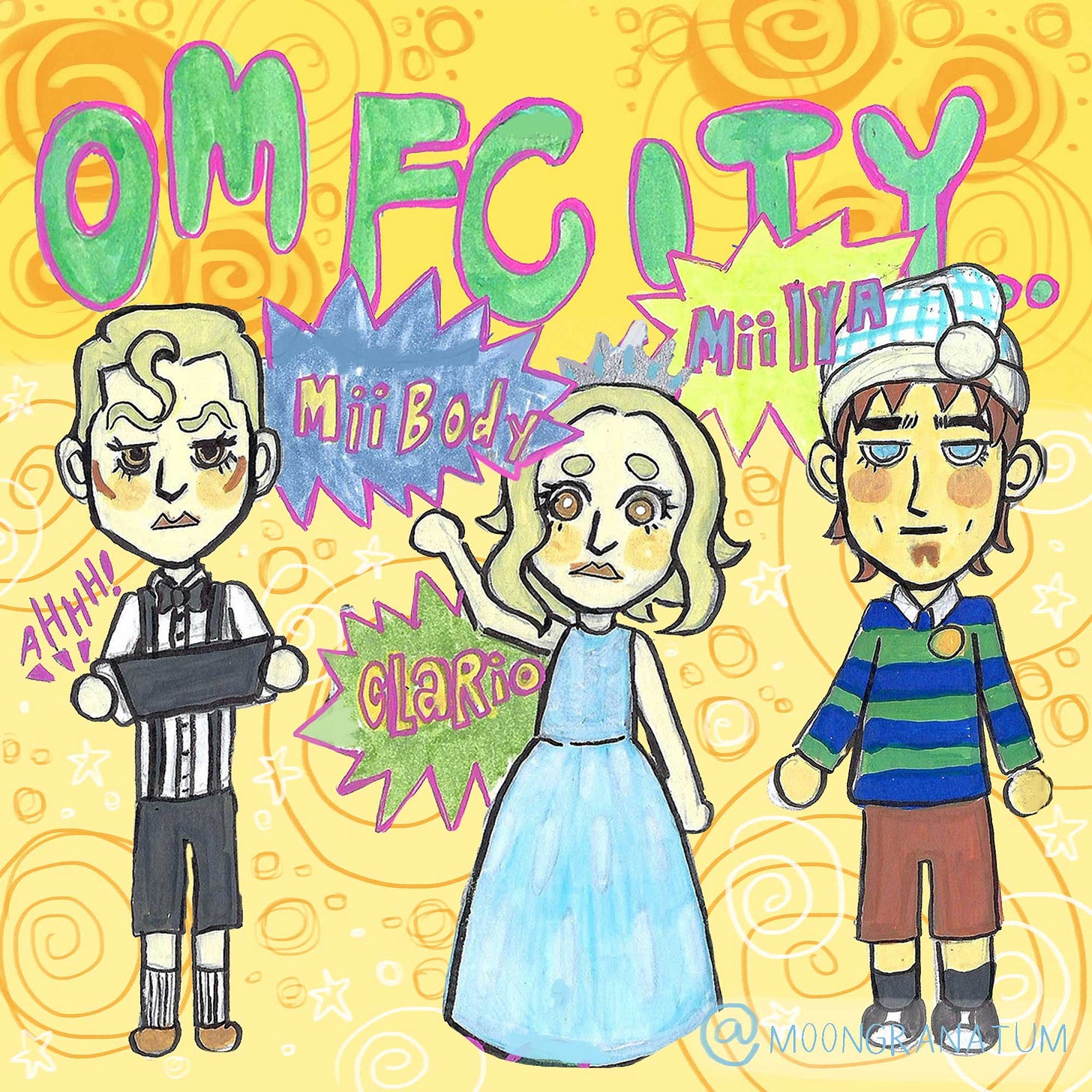 Moongranatum, illustration of their original characters, Peabody, Clara, and Illya Moongranatum, illustration of their original characters, Peabody, Clara, and Illya