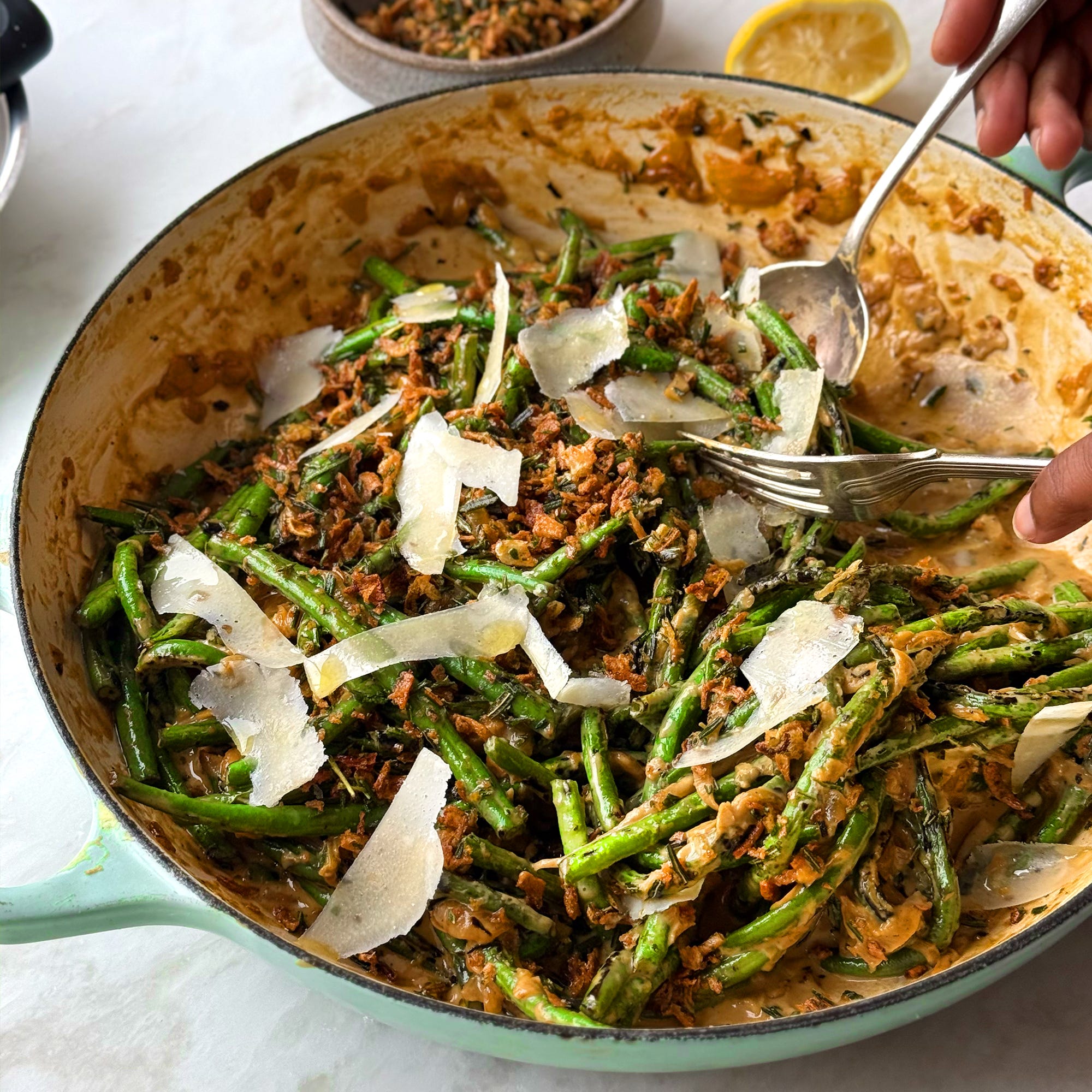 green beans with orange mustard dressing ottolenghi What Thanksgiving teaches me