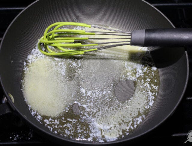 Heat the butter over medium until just melted. Heat the butter over medium until just melted.