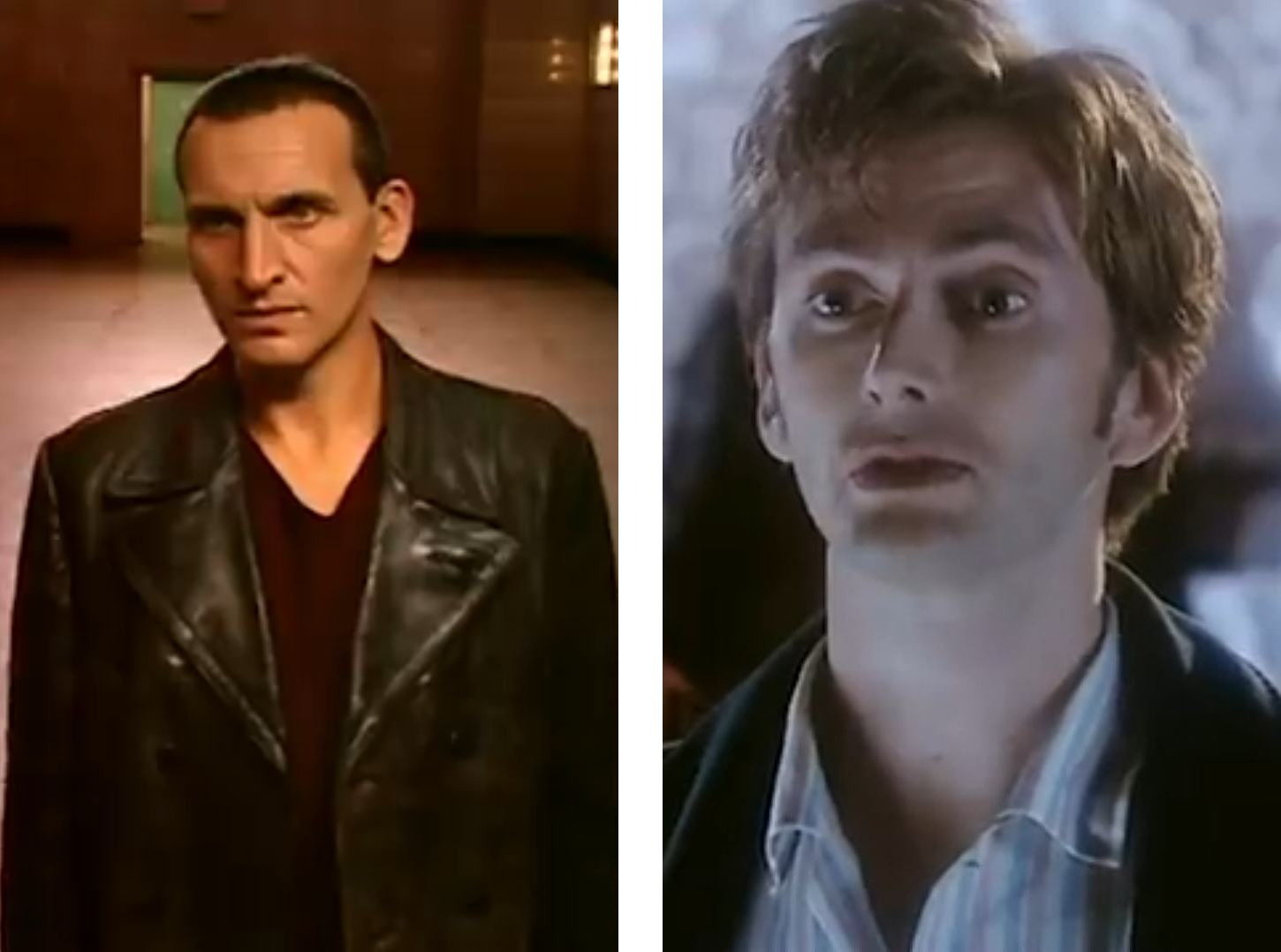 Christopher Eccleston and David Tennant as The Doctor in Doctor Who Christopher Eccleston and David Tennant as The Doctor in Doctor Who