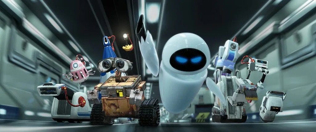 Eve and Wall-E lead the charge of liberated robots