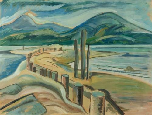 Painting of a coastal scene in British Columbia Painting of a coastal scene in British Columbia
