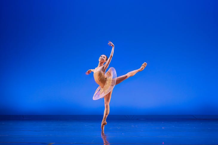 Top events in London this weekend: a ballerina performing against a blue backdrop