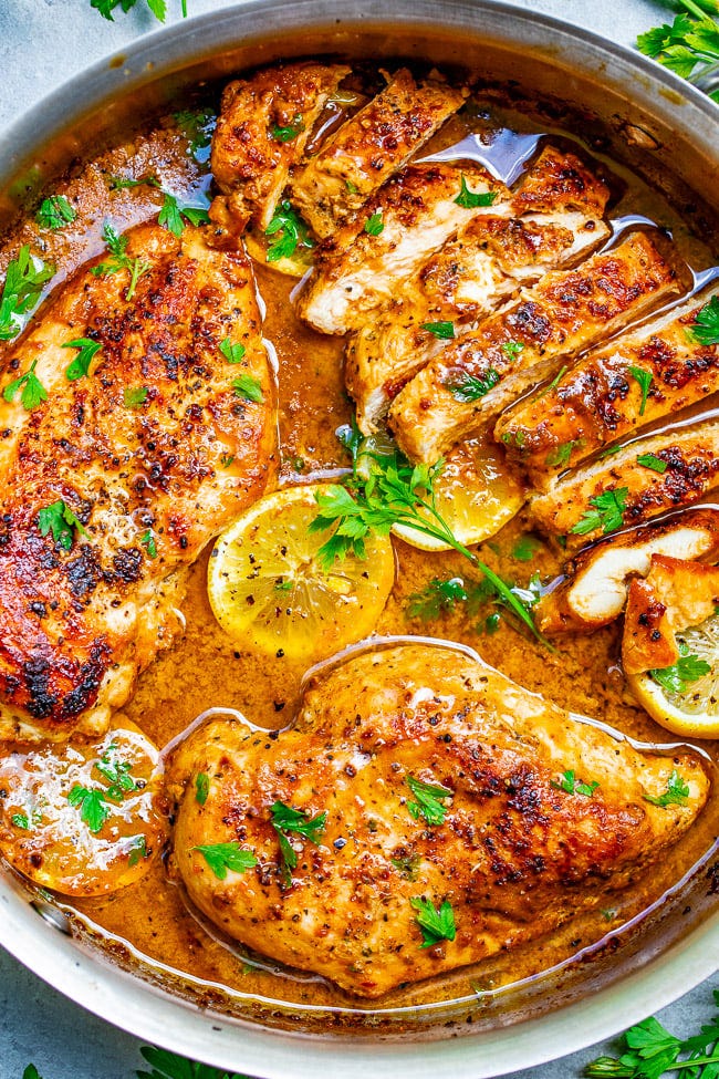 Lemon Butter Dijon Skillet Chicken. 
