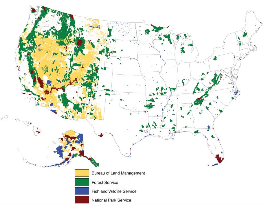 Map of U.S. federal lands Map of U.S. federal lands