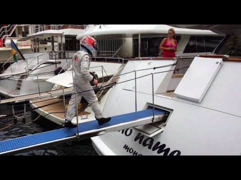 Kimi Raikkonen goes straight to his yacht... - YouTube