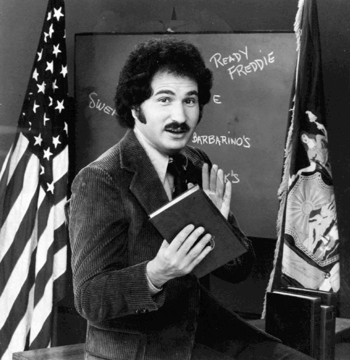 Two photos of men with dark curly hair and bushy moustaches.