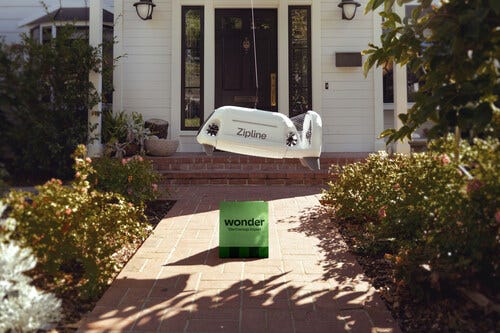 Wonder and Zipline partner to bring on-demand drone delivery to Wonder locations across Texas.