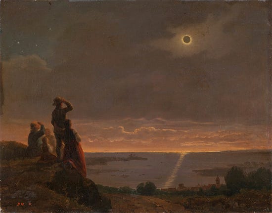 Painting of the Solar Eclipse, 1851, Brengt Nordenberg