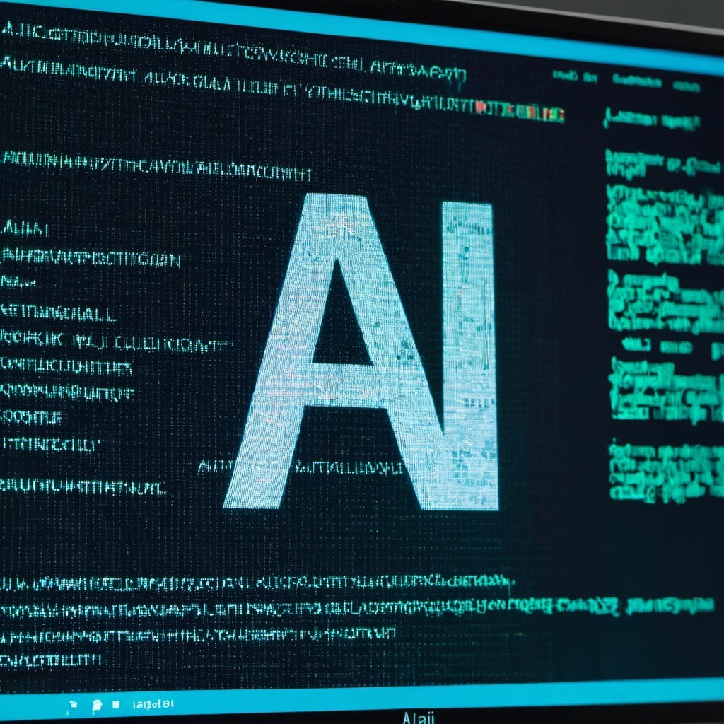AI letters on a computer screen