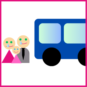 A cartoon of people next to a blue bus

AI-generated content may be incorrect.