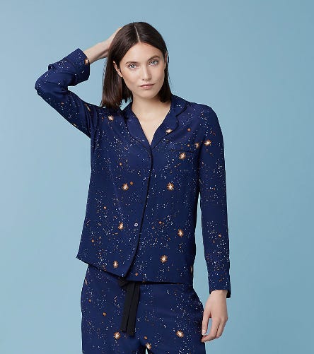 DVF Long Sleeve Zodiac Pajama Top DVF Long Sleeve Zodiac Pajama Top