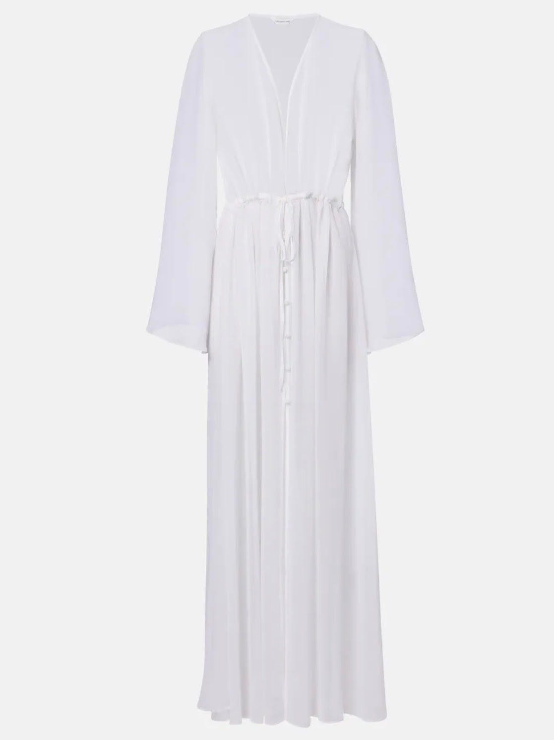 knee length dresses for ladies Fan Sleeve Maxi White | Modest Maxi Dresses main image 1