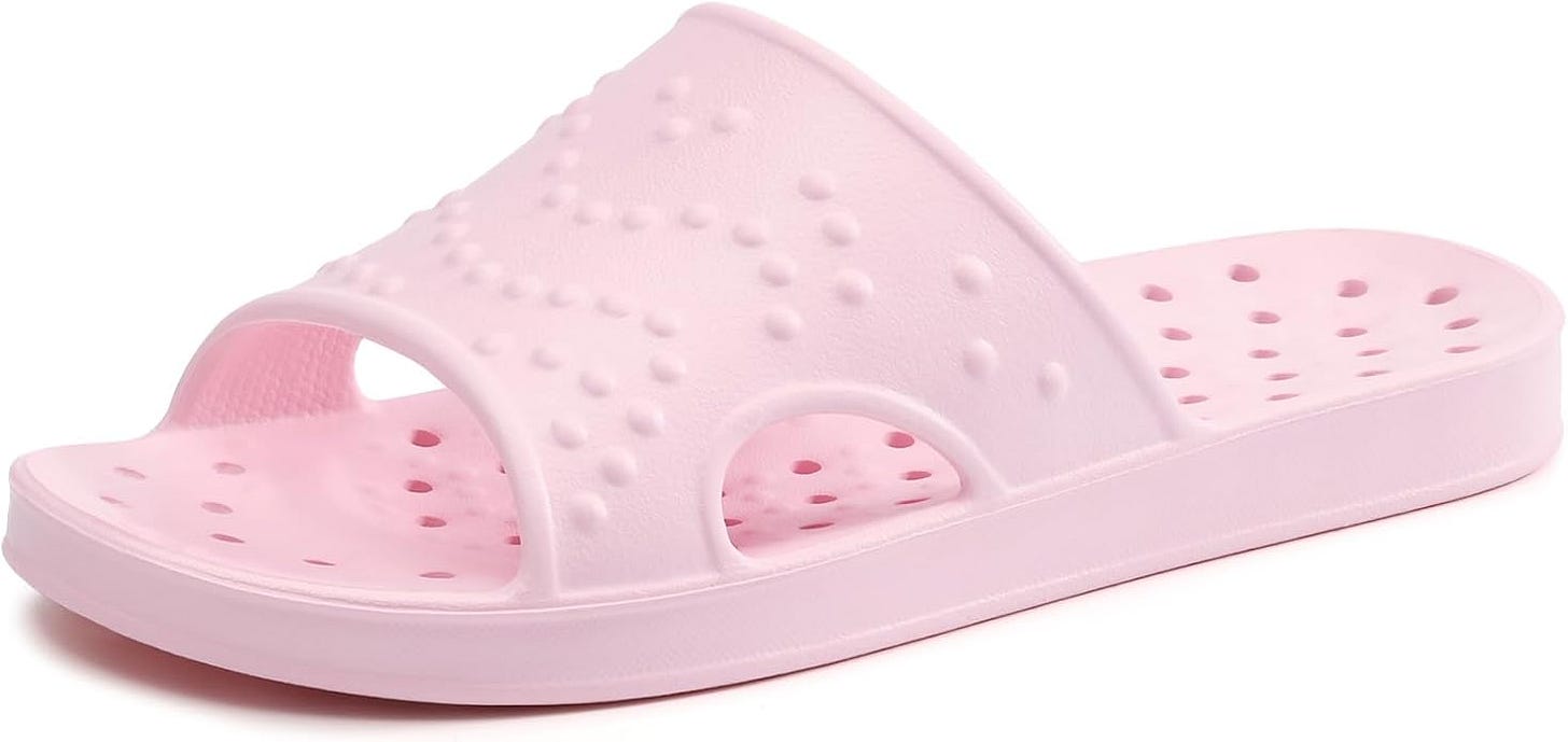 shevalues Quick Drying Shower Shoes for Women Men with Arch Support | Lightweight Pool Slides with Drain Holes Comfortable Beach Slipper Sandals for Gym College Dorms
