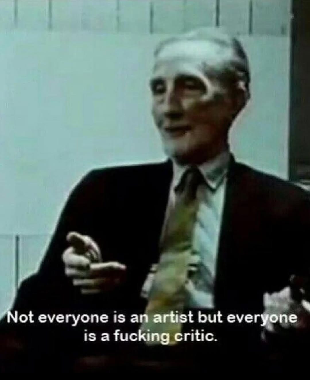 An Instagram  post added on Apr 04, 2025. The author is @bracket. May present: marcel duchamp not everyone is an artist, marcel duchamp, artist, art.