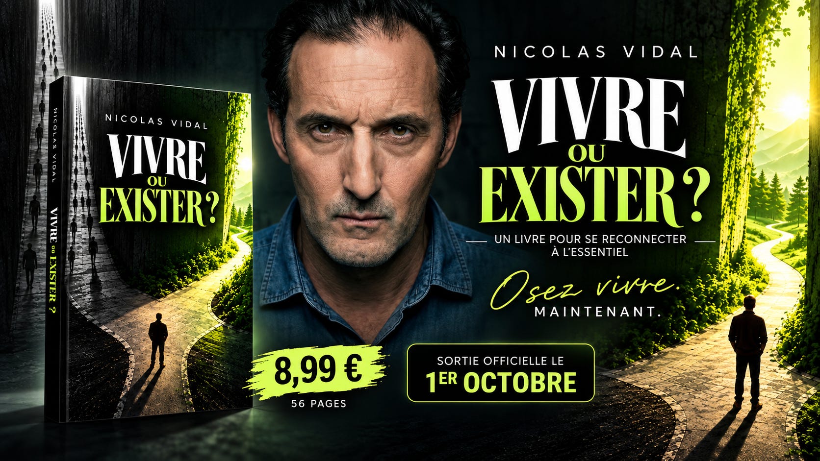 “Vivre ou exister?” Heureux de vous annoncer la sortie officielle de mon nouveau livre !