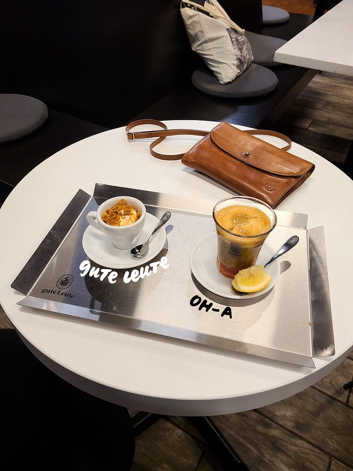 Gute Leute Specialty drinks: OH-A and Gute Leute