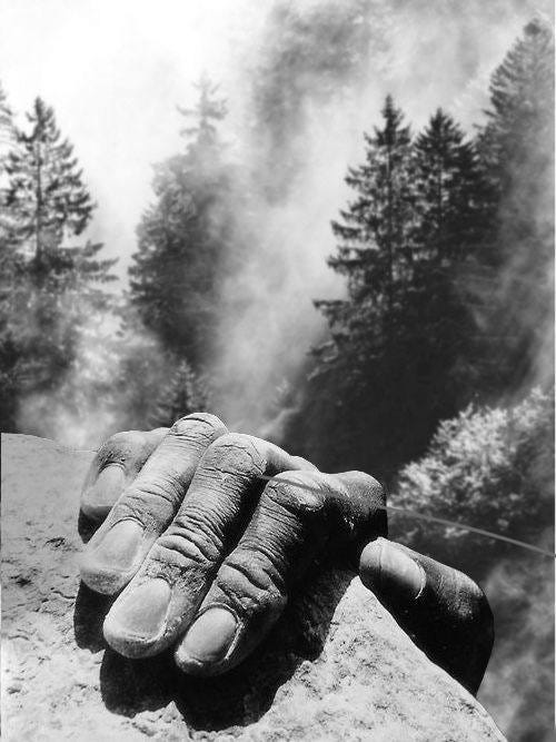 May be a black-and-white image of climbing May be a black-and-white image of climbing