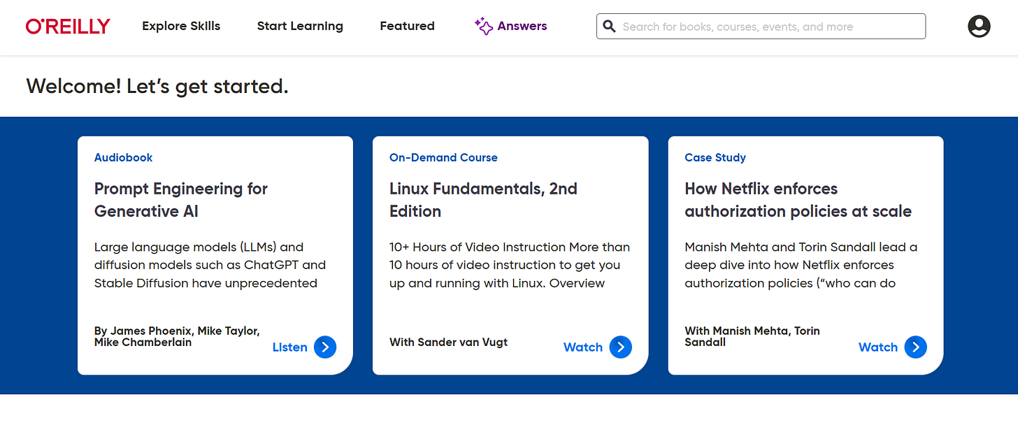 Free textbooks, videos, and courses via O'Reilly Online Learning