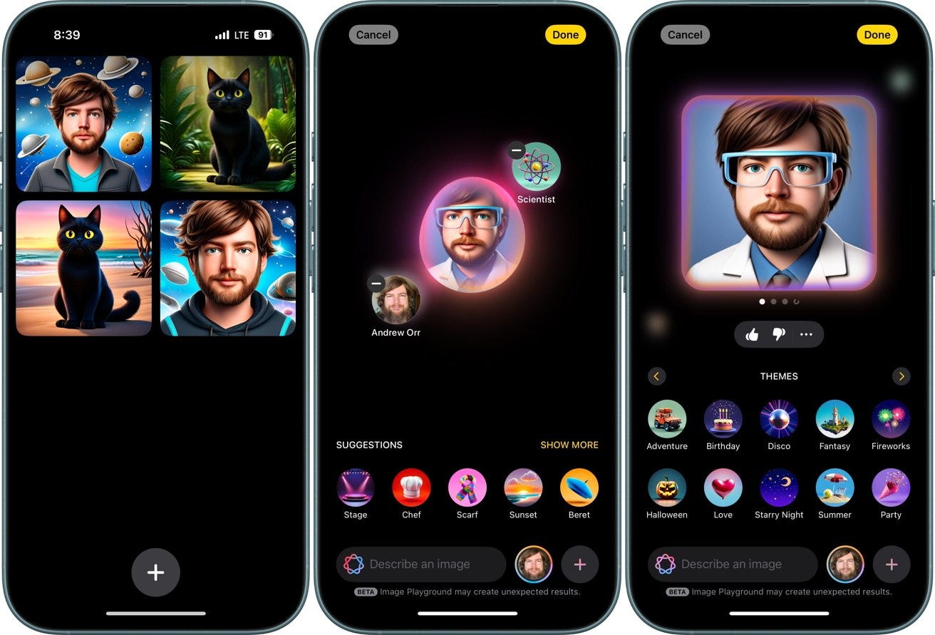 Create funny selfies with Image Playground in iOS 18.2