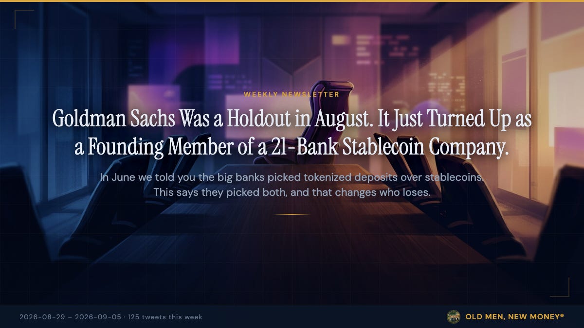 Goldman Sachs Was a Holdout in August. It Just Turned Up as a Founding Member of a 21-Bank Stablecoin Company.