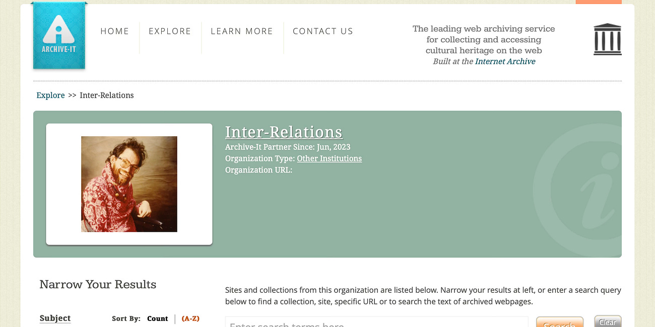 UPDATED Archive-It.org digital archive