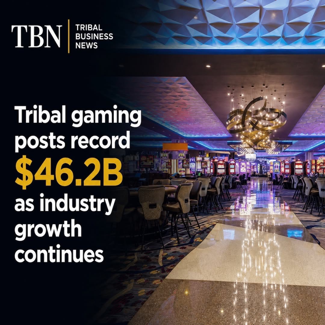 May be an image of text that says 'TBN TBN/s TRIBAL BUSINESS NEWS 1 Tribal gaming posts record $46.2B as industry growth continues' May be an image of text that says 'TBN TBN/s TRIBAL BUSINESS NEWS 1 Tribal gaming posts record $46.2B as industry growth continues'