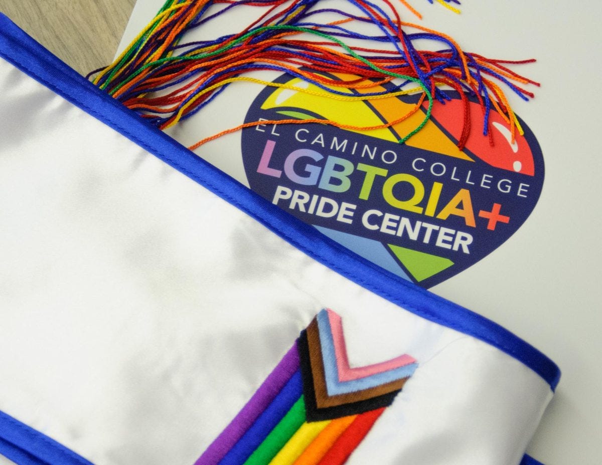 Rainbow-colored graduation tassels and LGBTQ-pride embroidered sashes will be provided to students attending the Lavender Celebration hosted by the LGBTQIA+ Pride Center in the East Dining Room on Monday, May 19, at 6 p.m. The event has been hosted annually at El Camino College since 1995. (Osvin Suazo | The Union)