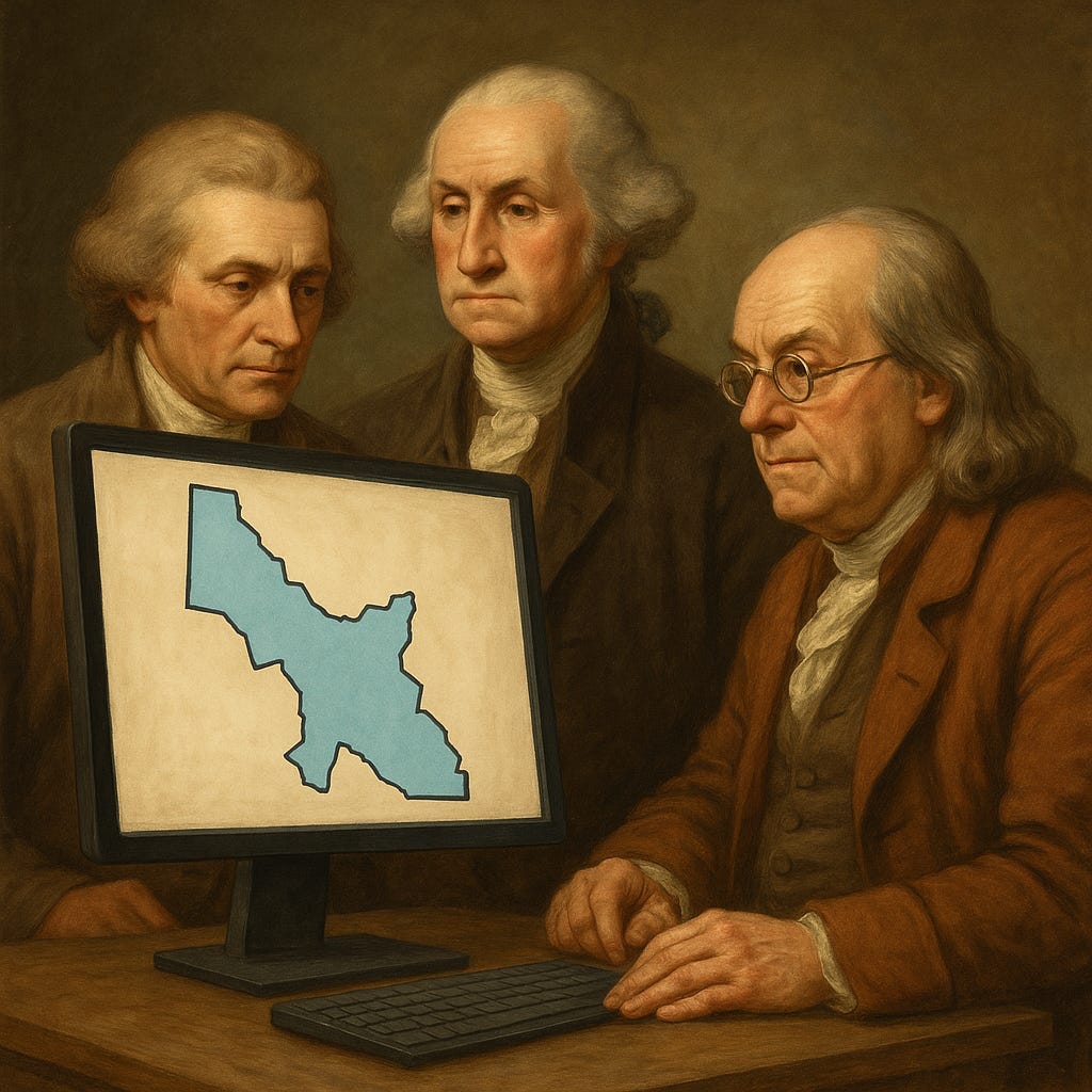 A group of men looking at a computer screen

Description automatically generated