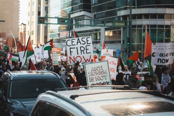 a large group of people holding signs and flags a large group of people holding signs and flags