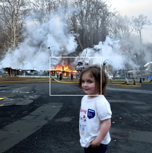 text: Before and after comparison of a landscape photo, with Generative Fill extending the field of view beyond the original frame