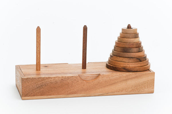 Towers of Hanoi - Wooden Puzzle - Solve It! Think Out of the Box