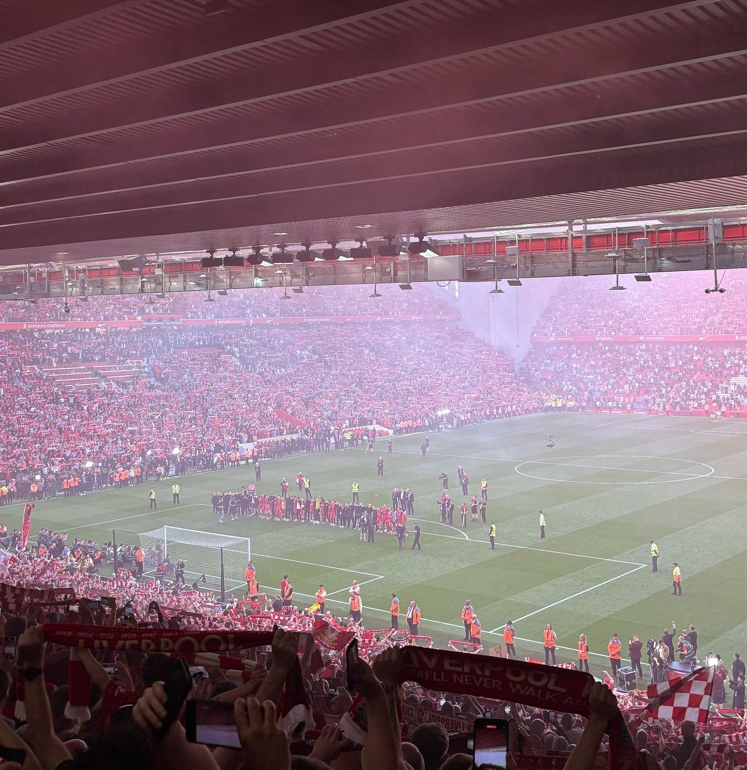 my view from Kop block 208 as Liverpool celebrated a first league title triumph in front of supporters since 1990.