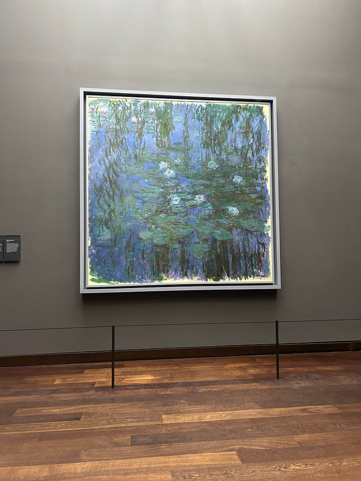 the gleaners - millet and nymphéas bleus (water lillies) - claude monet