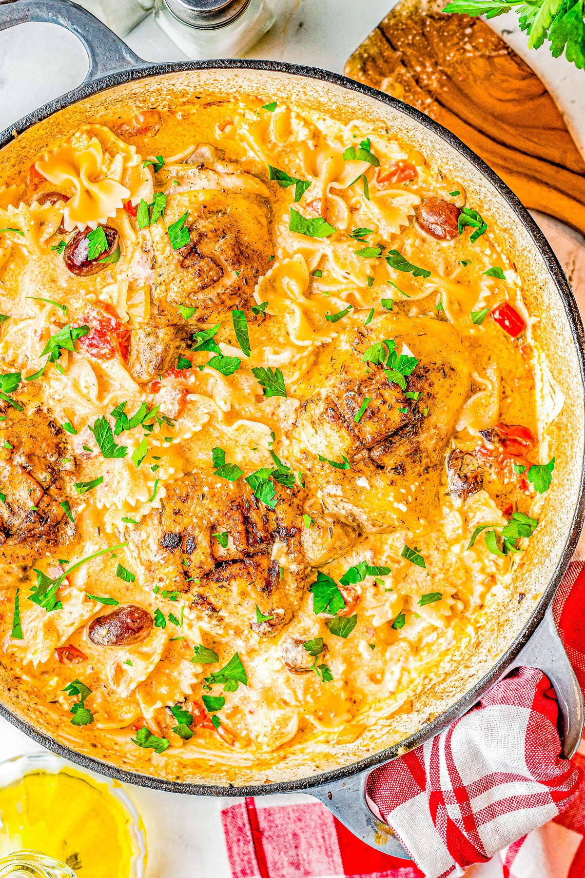Mediterranean Baked Crispy Chicken and Pasta