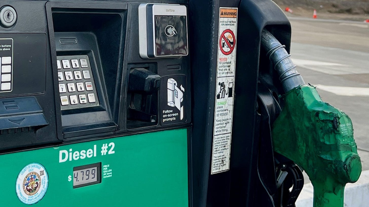 San Diego diesel prices on the rise, nearing $5 a gallon – San Diego  Union-Tribune