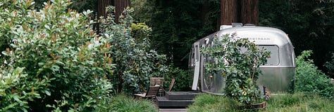 2 images of Autocamp Sonoma, including the Airstream trailers, some images of Amanda's recipes, and Chef Amanda Haas and Chef Crista Luedtke