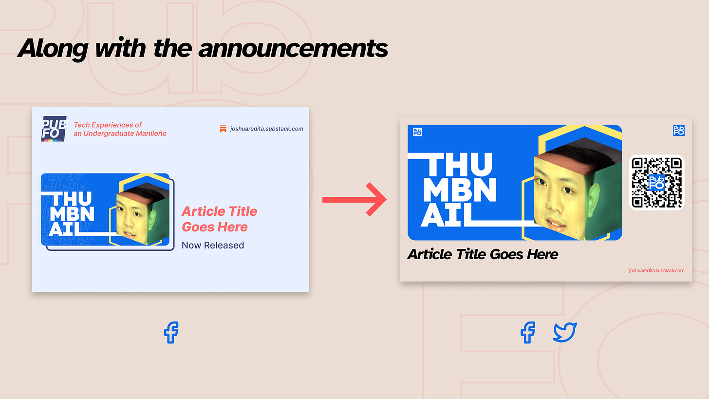 The new article announcement look. (Left: Old, Right: New)