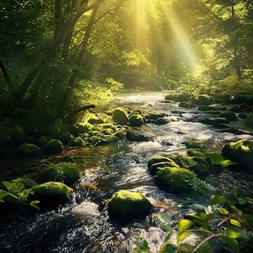 Close up of a beautiful spring stream | Premium AI-generated image